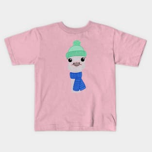 Ostrich with hat and scarf Kids T-Shirt